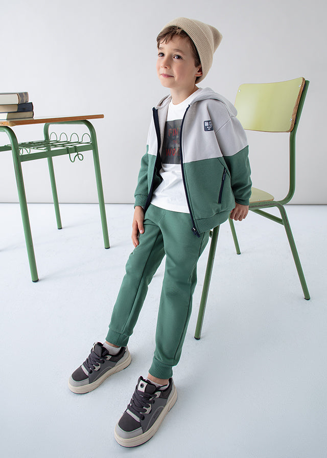 Calça felpa básica punhos - mayoral - Mini Menino - AW25-725