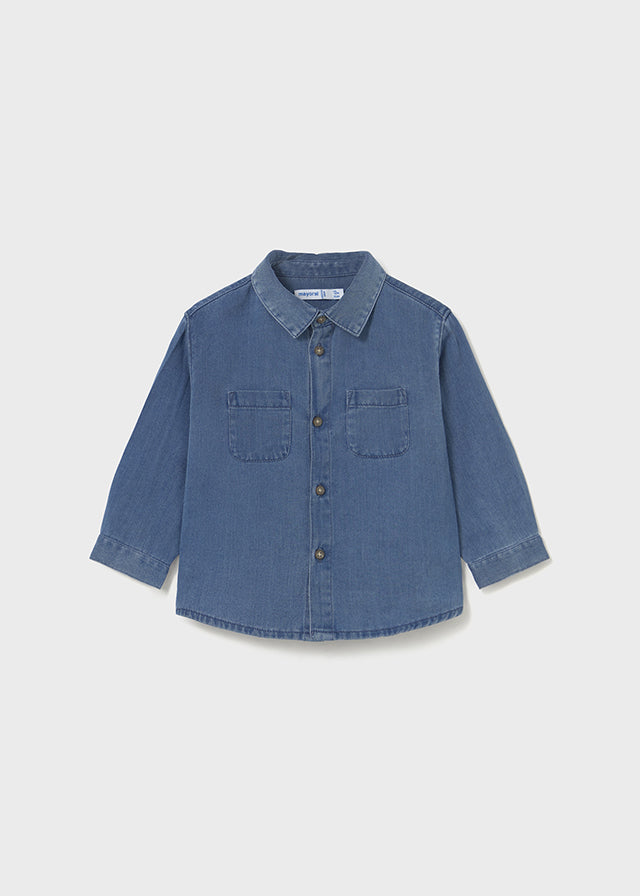 Camisa m/comp. denim - mayoral - Baby menino - AW25-2108