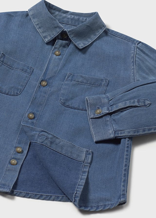 Camisa m/comp. denim - mayoral - Baby menino - AW25-2108