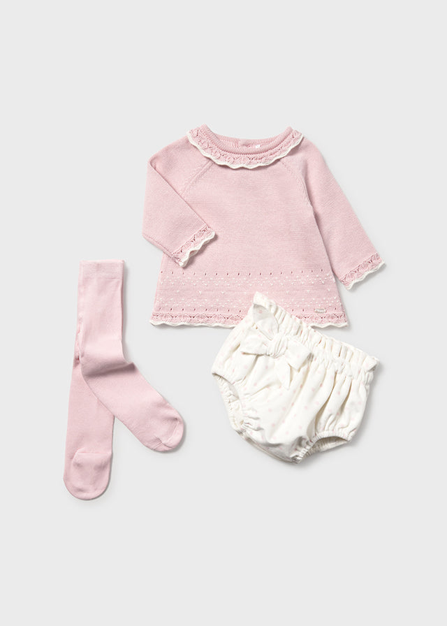 Conj. short e meia calça tric - mayoral - New Born menina - AW25-2256