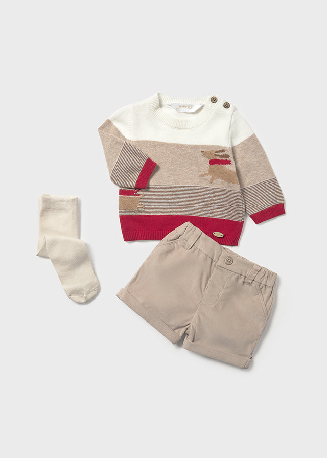 Conj. calção meia calça - mayoral - New Born menino - AW25-2259