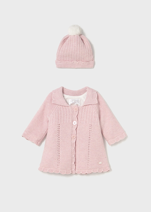 Casaco e gorro tricô - mayoral - New Born menina - AW25-2412