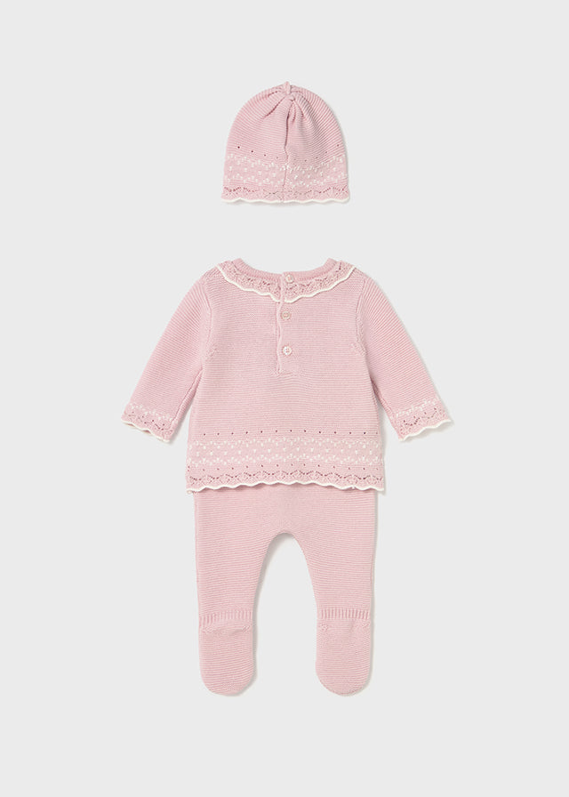Conj. gola e gorro tricô - mayoral - New Born menina - AW25-2556
