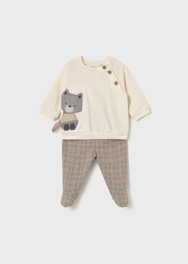 Conj. sweat/calça c/pés - mayoral - New Born menino - AW25-2586
