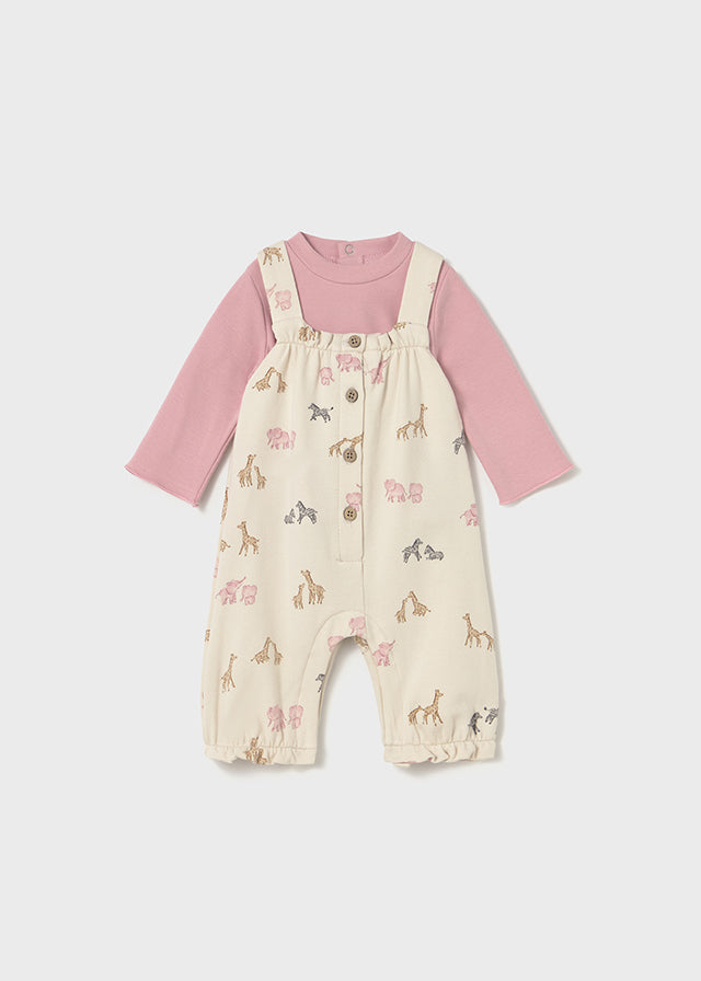 Conj. jardineira estampado - mayoral - New Born menina - AW25-2606
