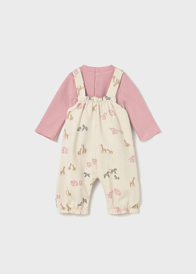 Conj. jardineira estampado - mayoral - New Born menina - AW25-2606