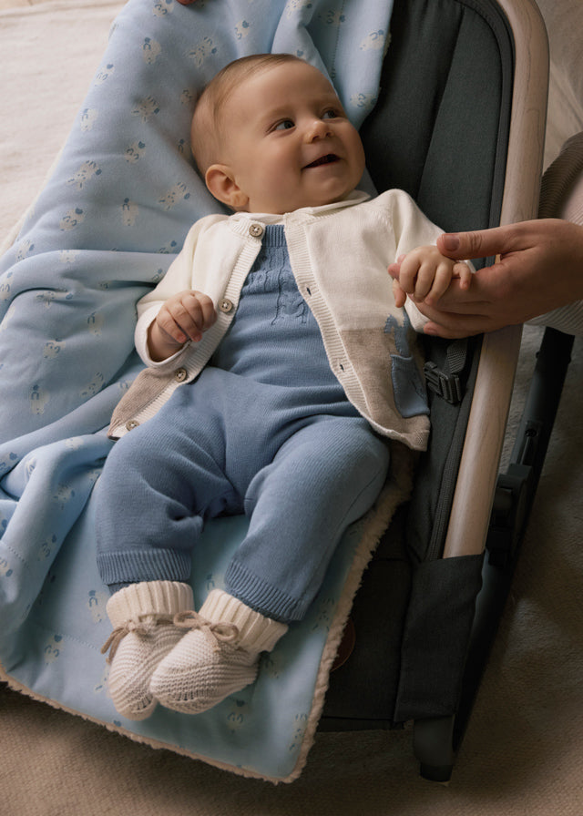 Conj. jardineira tricot - mayoral - New Born menino - AW25-2617