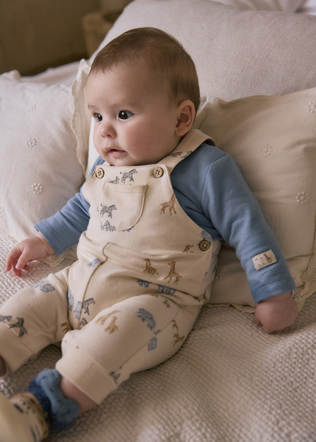 Conj. jardineira estampado - mayoral - New Born menino - AW25-2618