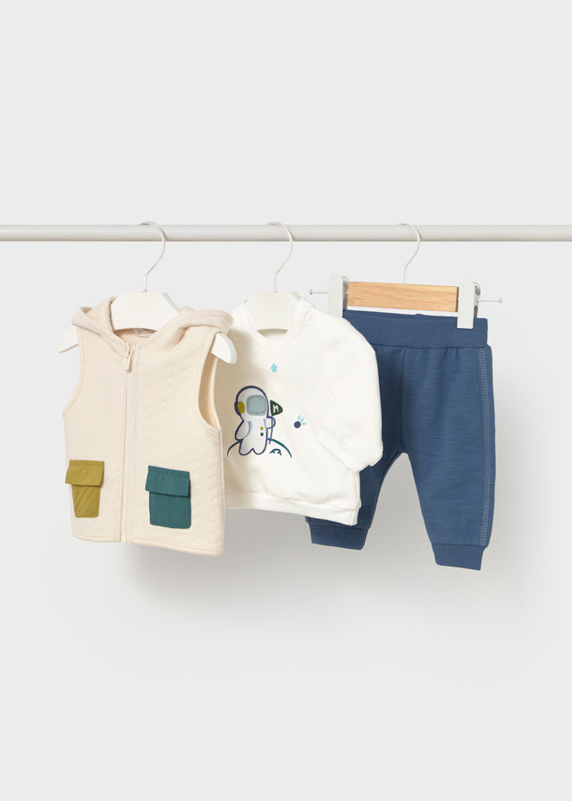 Fato treino 3 peças colete - mayoral - New Born menino - AW25-2640