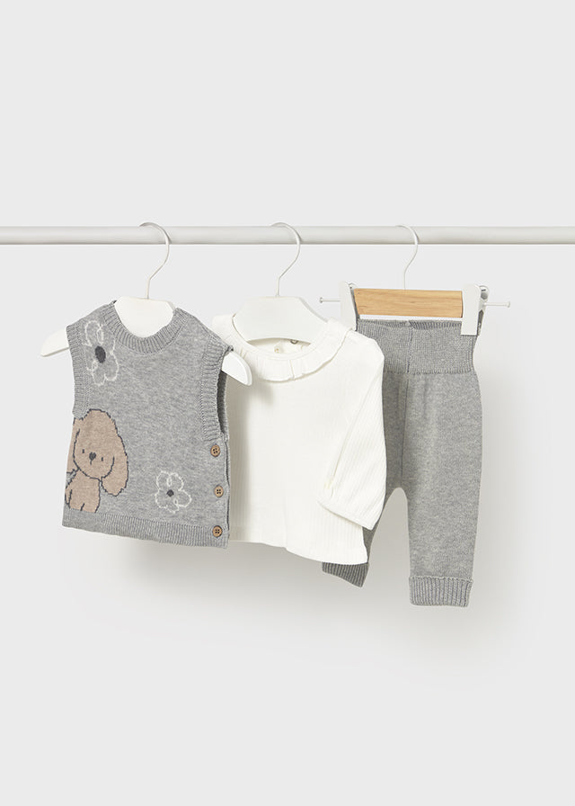 Conj. leggings colete tricô - mayoral - New Born menina - AW25-2709