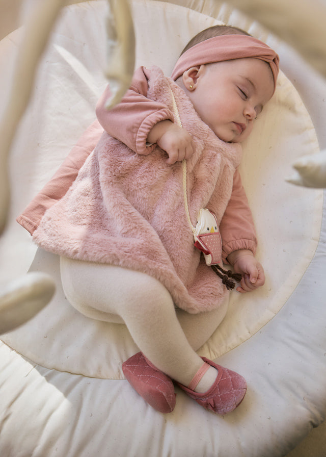 Vestido combinado pelo - mayoral - New Born menina - AW25-2823