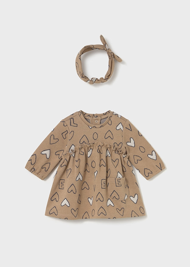Vestido e bandolete jacquard - mayoral - New Born menina - AW25-2825