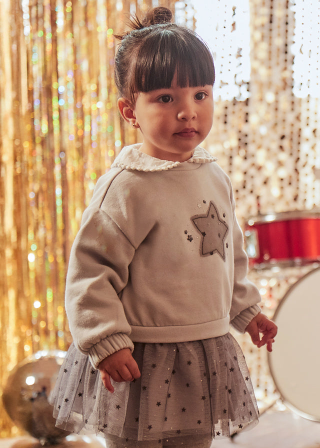 Vestido combinado tule - mayoral - Baby menina - AW25-2912