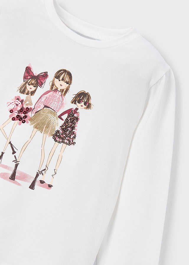 Camiseta m/comp. clássica - mayoral - Mini Menina - AW25-4011