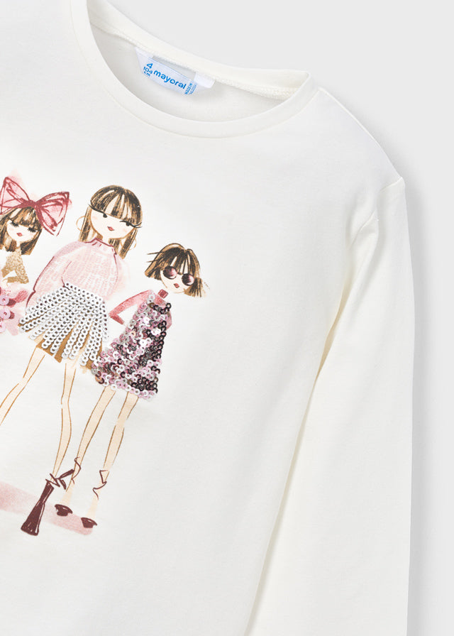 Camiseta m/comp. clássica - mayoral - Mini Menina - AW25-4011