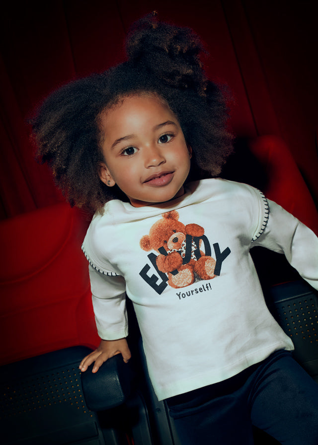 Camiseta m/comp. urso - mayoral - Mini Menina - AW25-4012