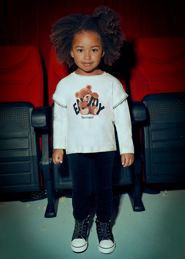 Camiseta m/comp. urso - mayoral - Mini Menina - AW25-4012