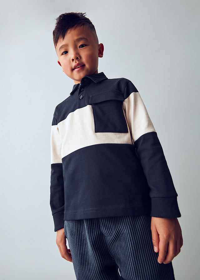 Polo m/comp. cor block - mayoral - Mini Menino - AW25-4121