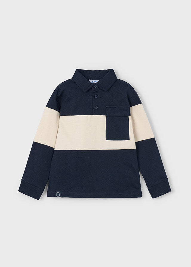 Polo m/comp. cor block - mayoral - Mini Menino - AW25-4121