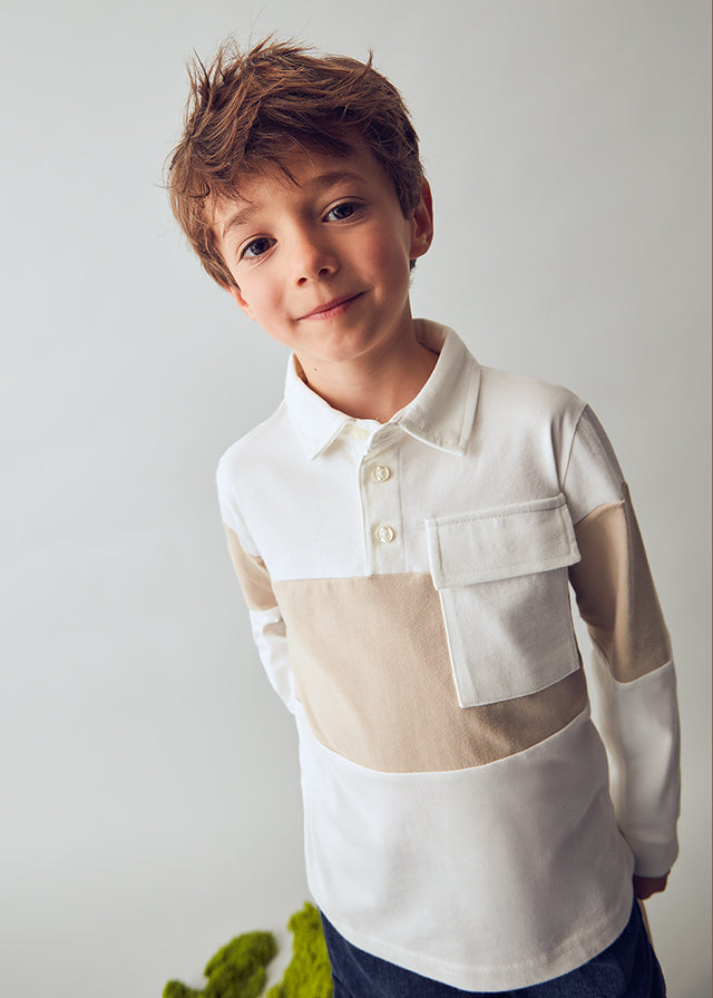 Polo m/comp. cor block - mayoral - Mini Menino - AW25-4121