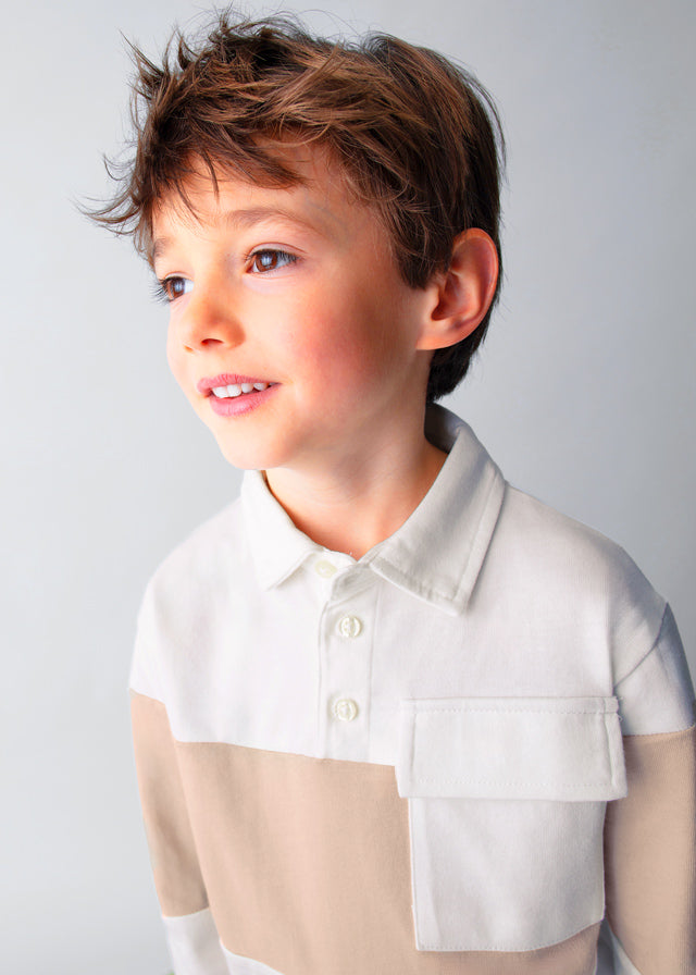 Polo m/comp. cor block - mayoral - Mini Menino - AW25-4121