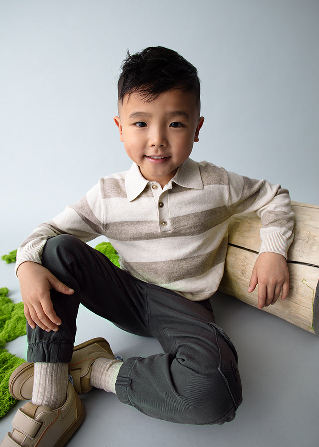 Polo m/comp. tricô - mayoral - Mini Menino - AW25-4122