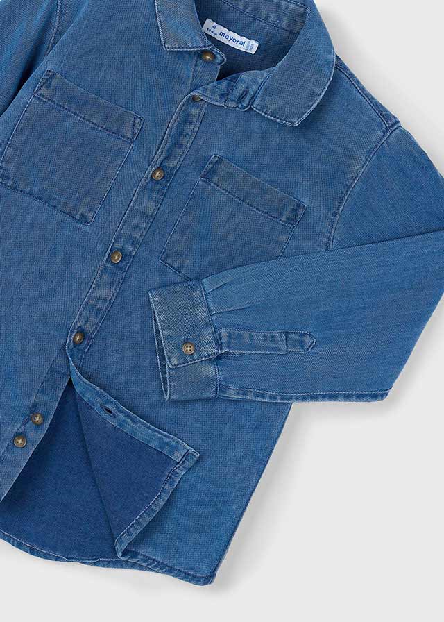 Camisa m/comp. denim - mayoral - Mini Menino - AW25-4126