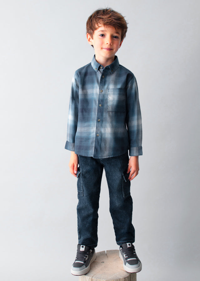 Camisa m/comp.xadrez - mayoral - Mini Menino - AW25-4127