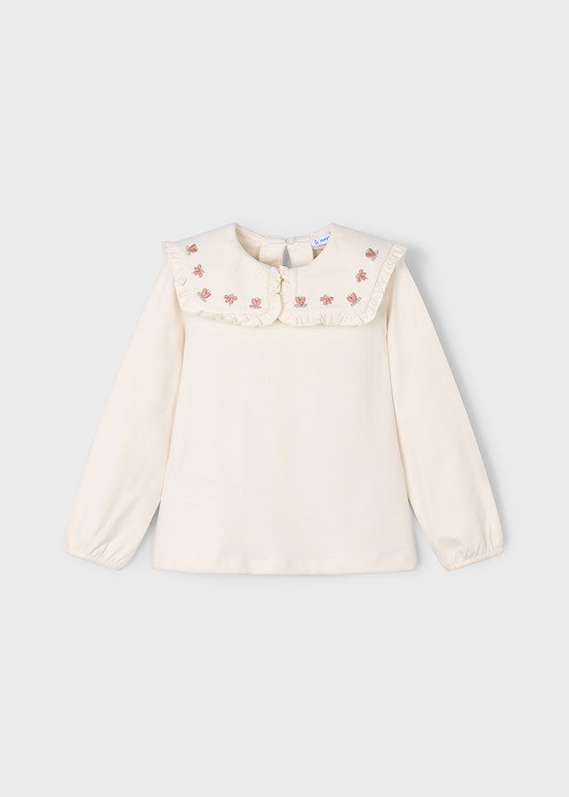 Blusa gola folhos - mayoral - Mini Menina - AW25-4134