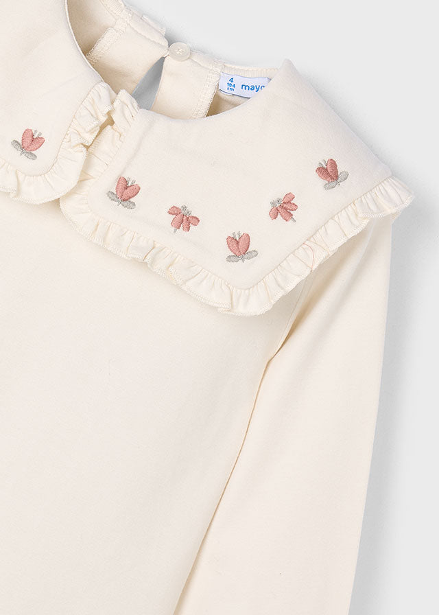 Blusa gola folhos - mayoral - Mini Menina - AW25-4134