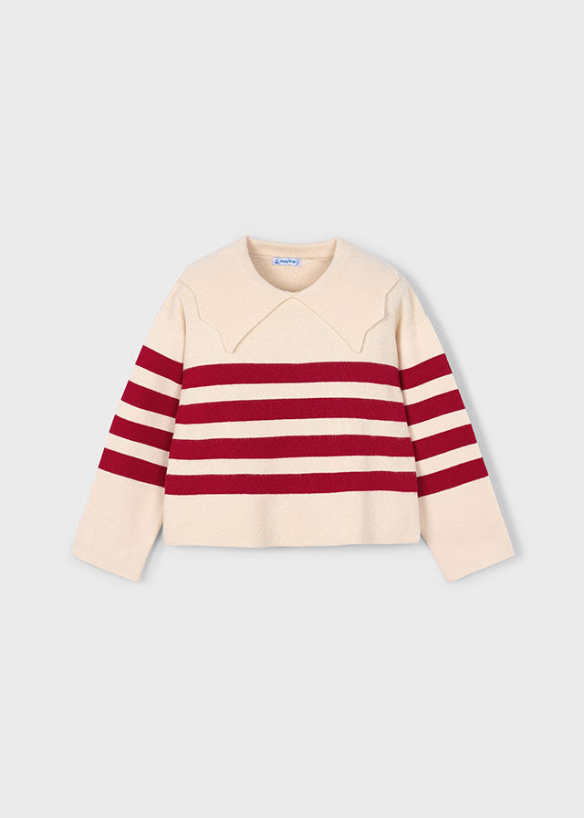 Jersey riscas gola - mayoral - Mini Menina - AW25-4301