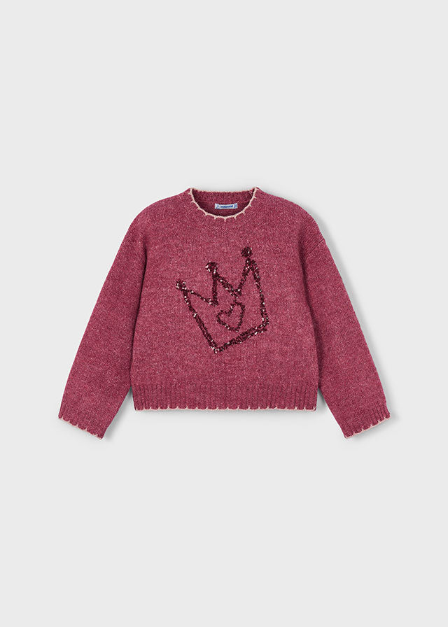 Jersey bordado lantejoulas - mayoral - Mini Menina - AW25-4305
