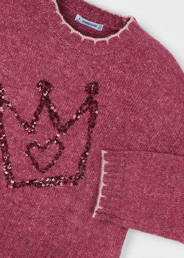 Jersey bordado lantejoulas - mayoral - Mini Menina - AW25-4305