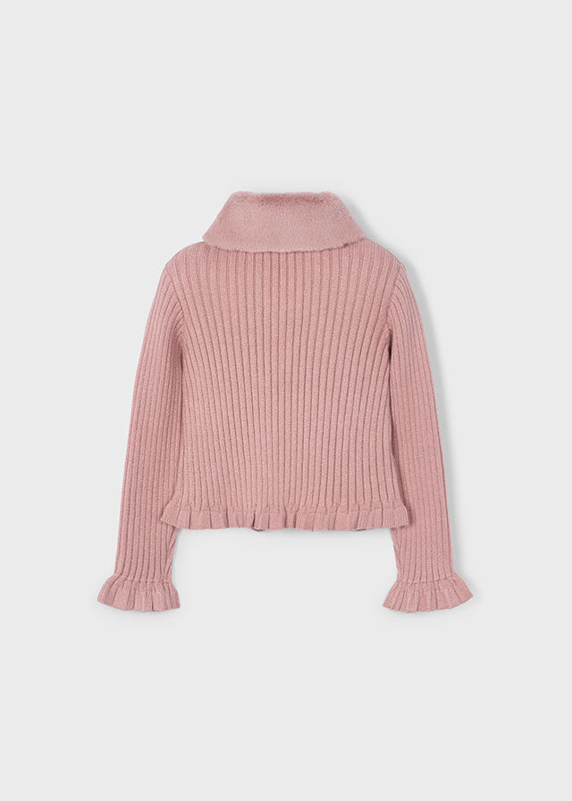 Casaco tricô gola pelo - mayoral - Mini Menina - AW25-4311