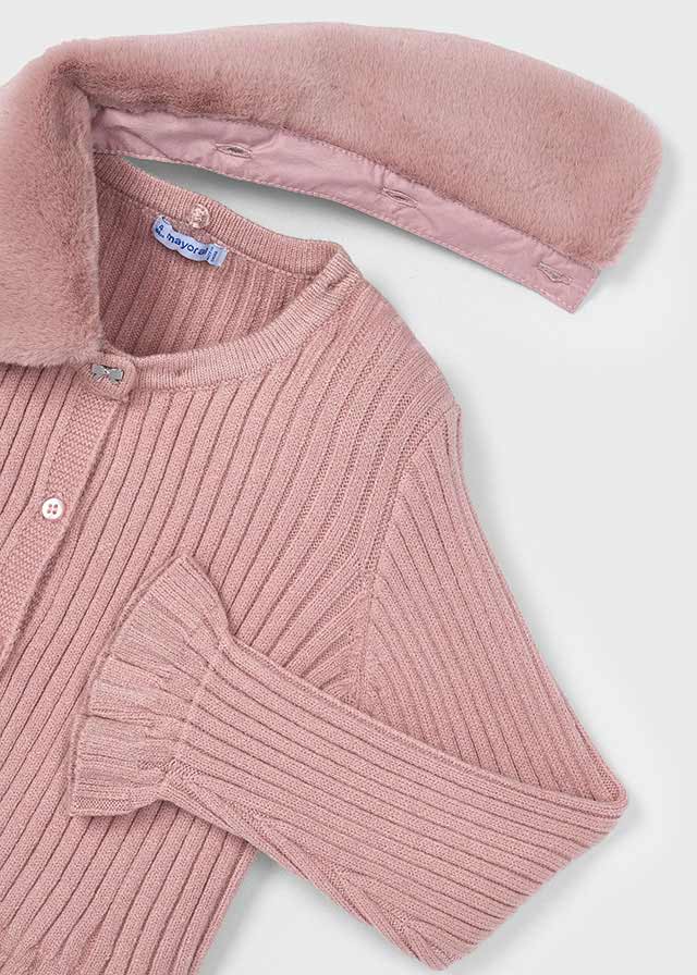 Casaco tricô gola pelo - mayoral - Mini Menina - AW25-4311