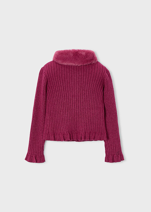 Casaco tricô gola pelo - mayoral - Mini Menina - AW25-4311