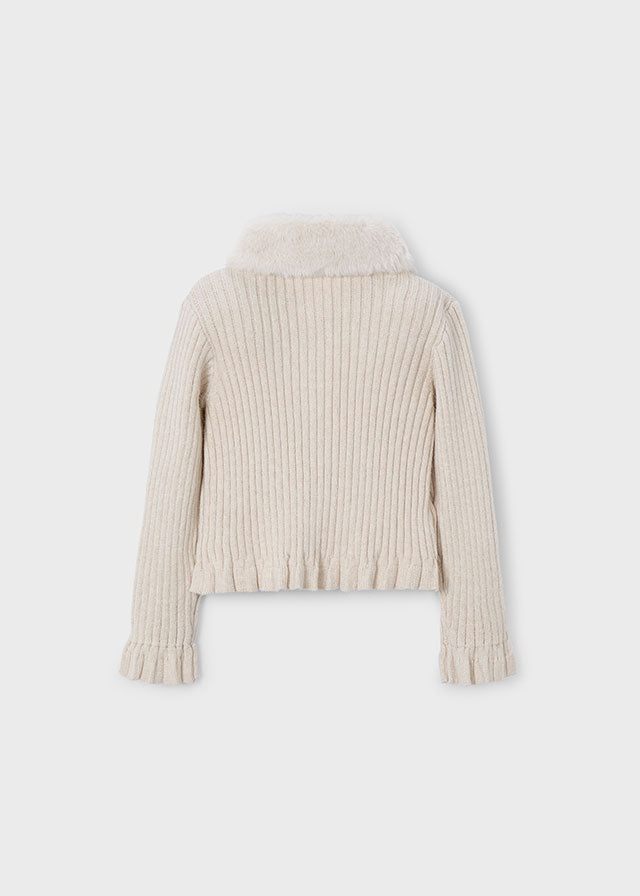 Casaco tricô gola pelo - mayoral - Mini Menina - AW25-4311