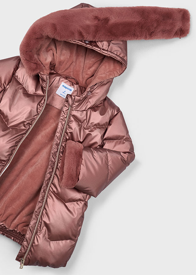 Blusão metalizado cinto - mayoral - Mini Menina - AW25-4448