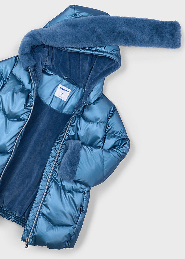 Blusão metalizado cinto - mayoral - Mini Menina - AW25-4448
