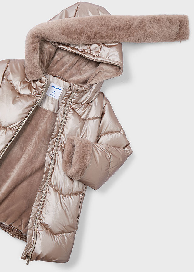 Blusão metalizado cinto - mayoral - Mini Menina - AW25-4448