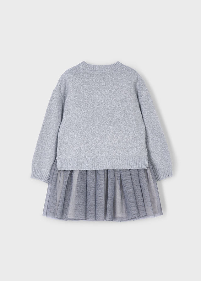 Vestido malha combinado - mayoral - Mini Menina - AW25-4918