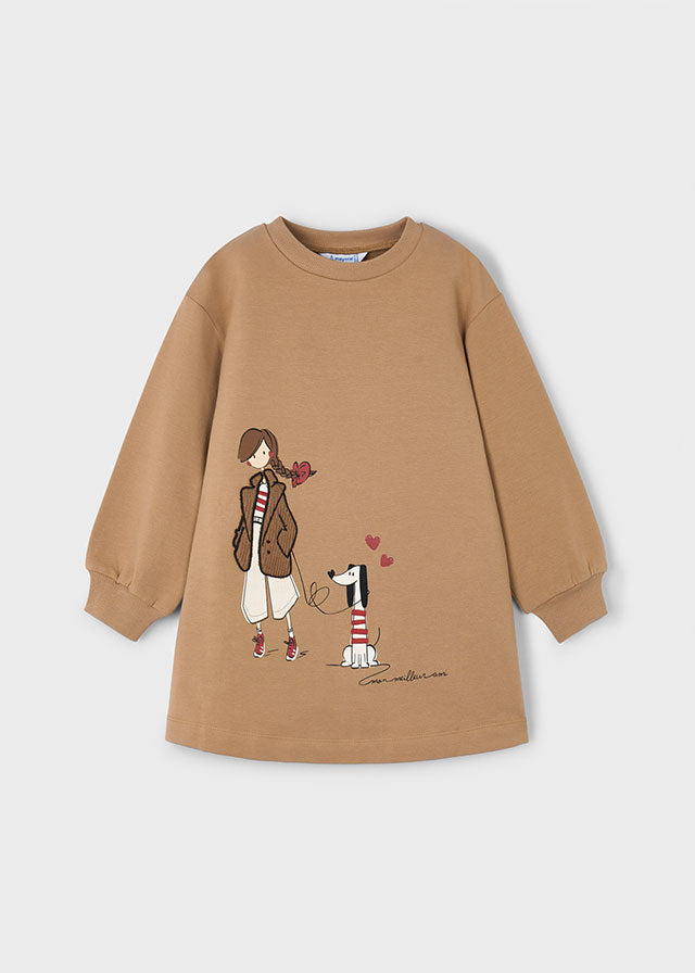 Vestido felpa evase - mayoral - Mini Menina - AW25-4929