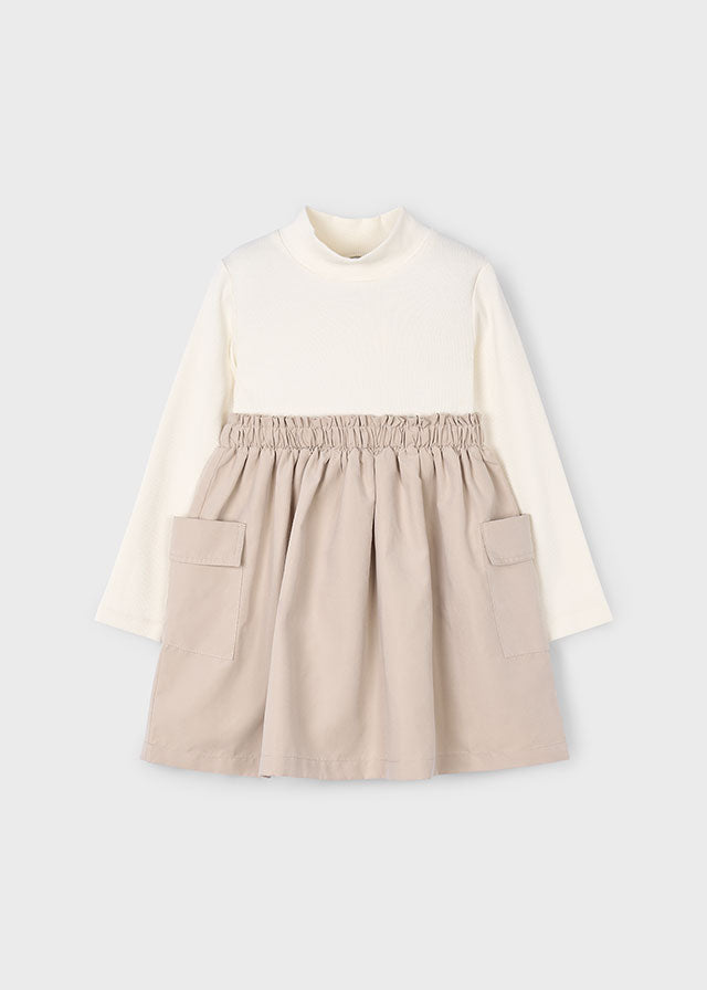 Vestido combinado - mayoral - Mini Menina - AW25-4930