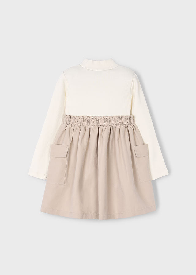 Vestido combinado - mayoral - Mini Menina - AW25-4930