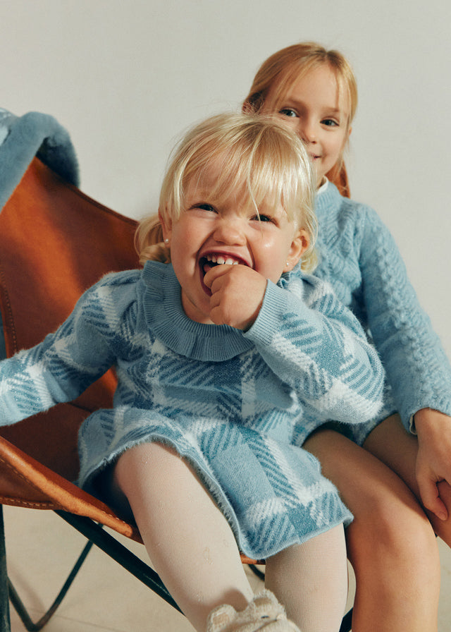 Conj. saia tricô xadrez - Abel & Lula - A&L Baby Menina - AW25-5516