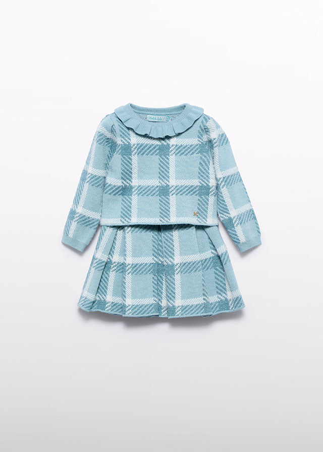 Conj. saia tricô xadrez - Abel & Lula - A&L Baby Menina - AW25-5516