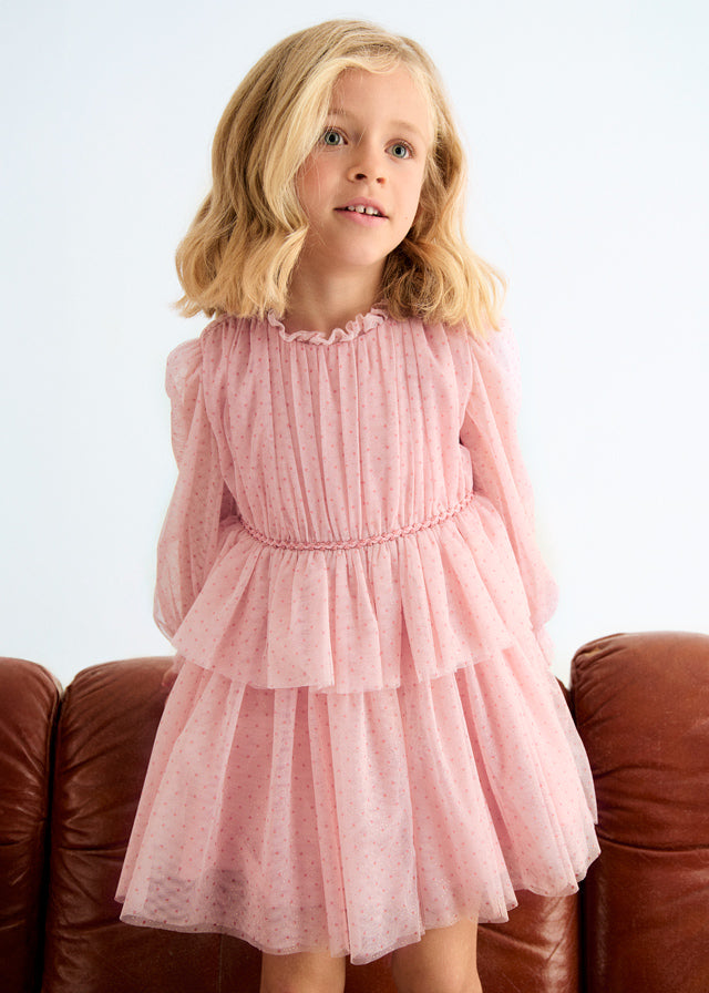 Vestido tule glitter - Abel & Lula - A&L Mini Menina - AW25-5532
