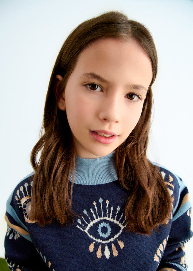 Conj. tricô saia jacquard - Abel & Lula - A&L Mini Menina - AW25-5540