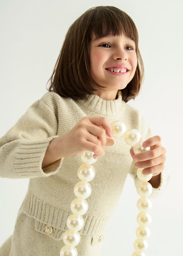 Conj. tricô saia - Abel & Lula - A&L Mini Menina - AW25-5543