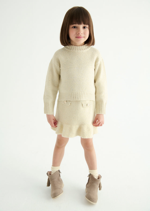 Conj. tricô saia - Abel & Lula - A&L Mini Menina - AW25-5543